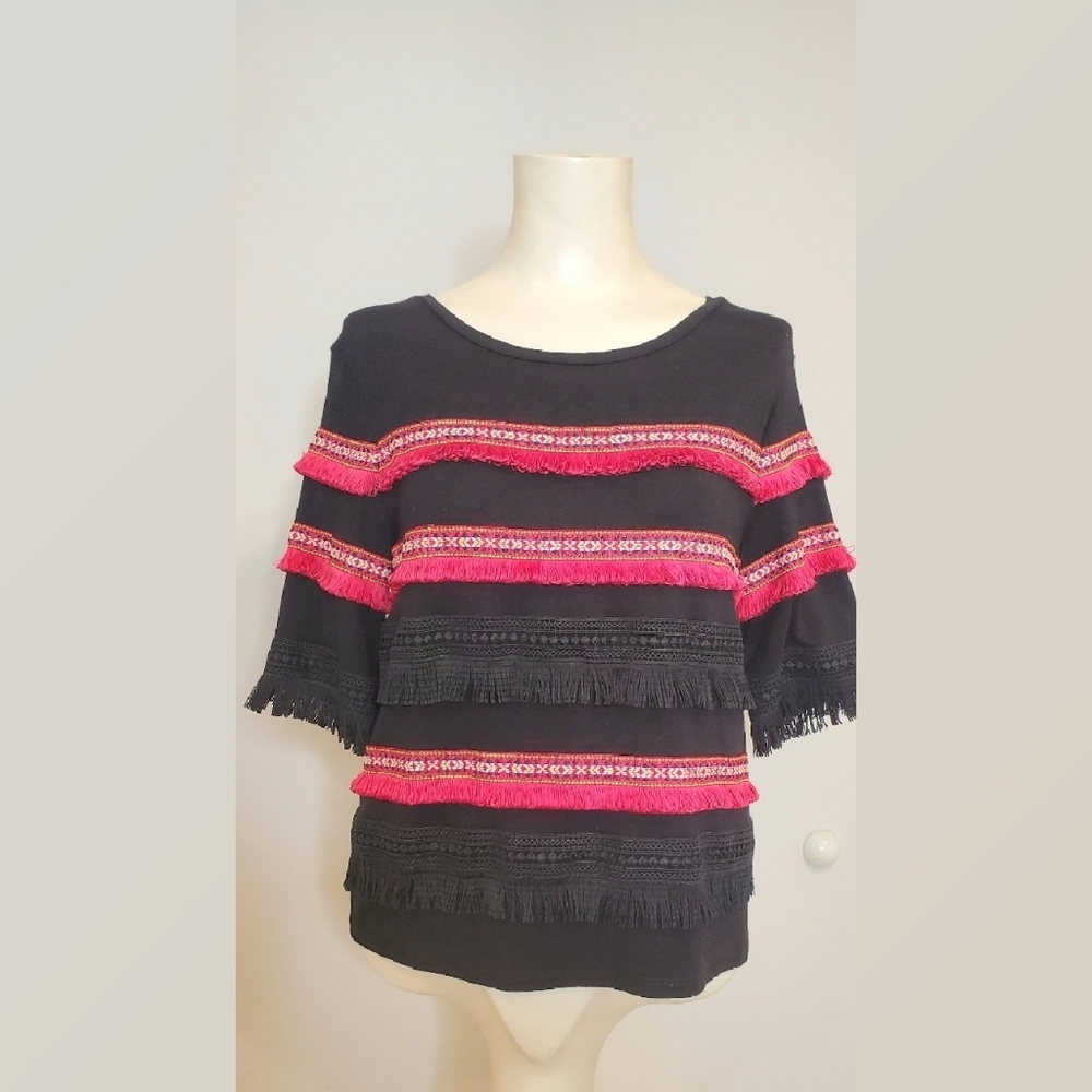 Grace Elements Mexican Fringe Top